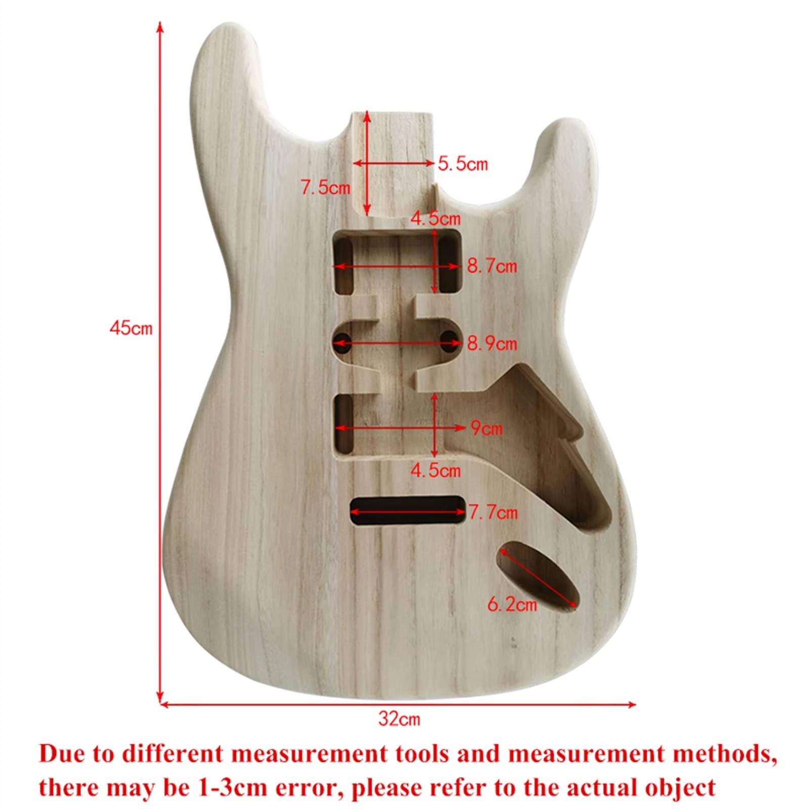 Handcrafted Unfinished Electric Guitar Body - DIY Replacement Parts for Electric Guitars | Perfect for Custom Builds, Repairs & Home Projects
