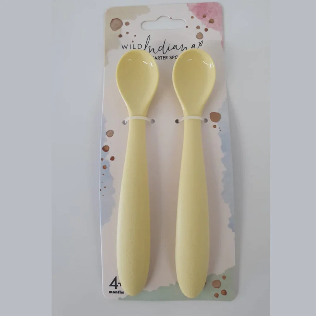 Wild Indiana Baby Starter Spoons Set - BPA-Free Soft-Tip Infant Feeding Utensils for First Foods - Perfect for Baby-Led Weaning & Puree Feeding at Home or On-the-Go