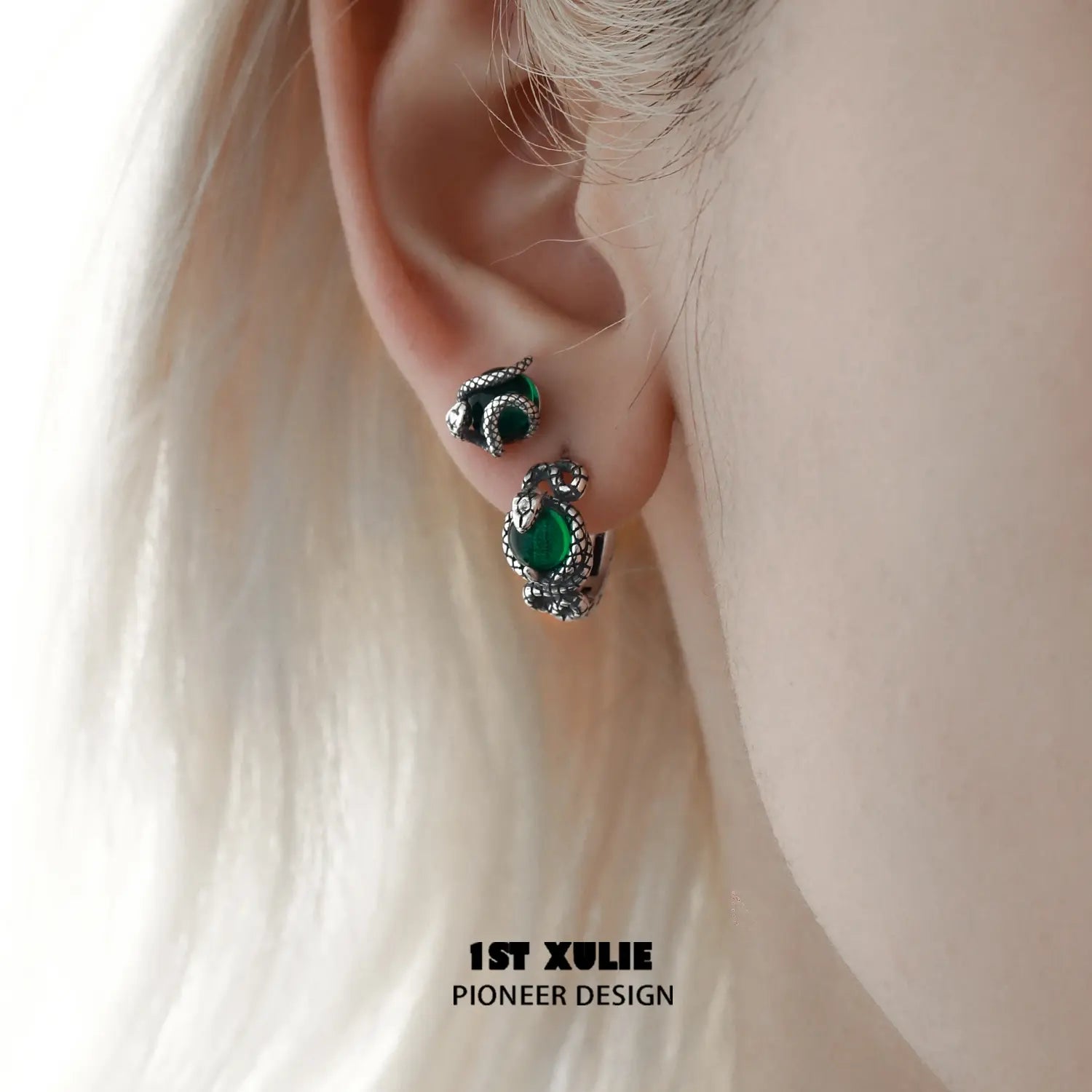 S925 Sterling Silver Snake Bite Energy Crystal Stud Earrings for Women - Healing Crystal Jewelry for Chakra Balancing, Meditation & Spiritual Protection