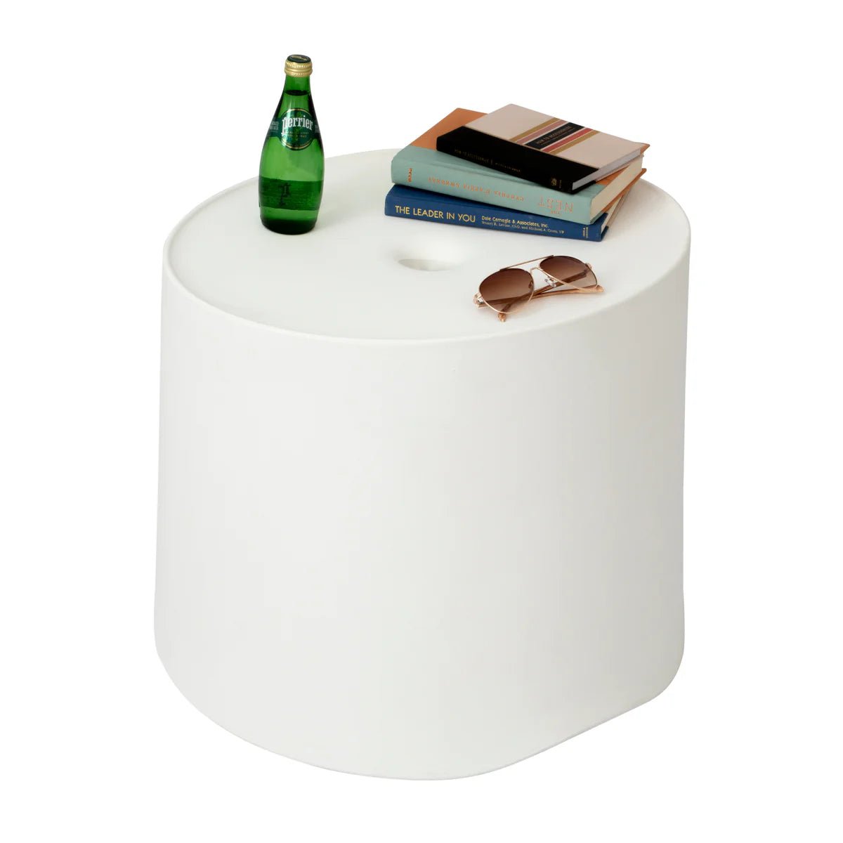 Kai Side Table - Modern Arctic White Floating Nightstand for Bedroom, Living Room | Minimalist End Table with Storage Shelf | Small Space Furniture for Apartments & Dorms