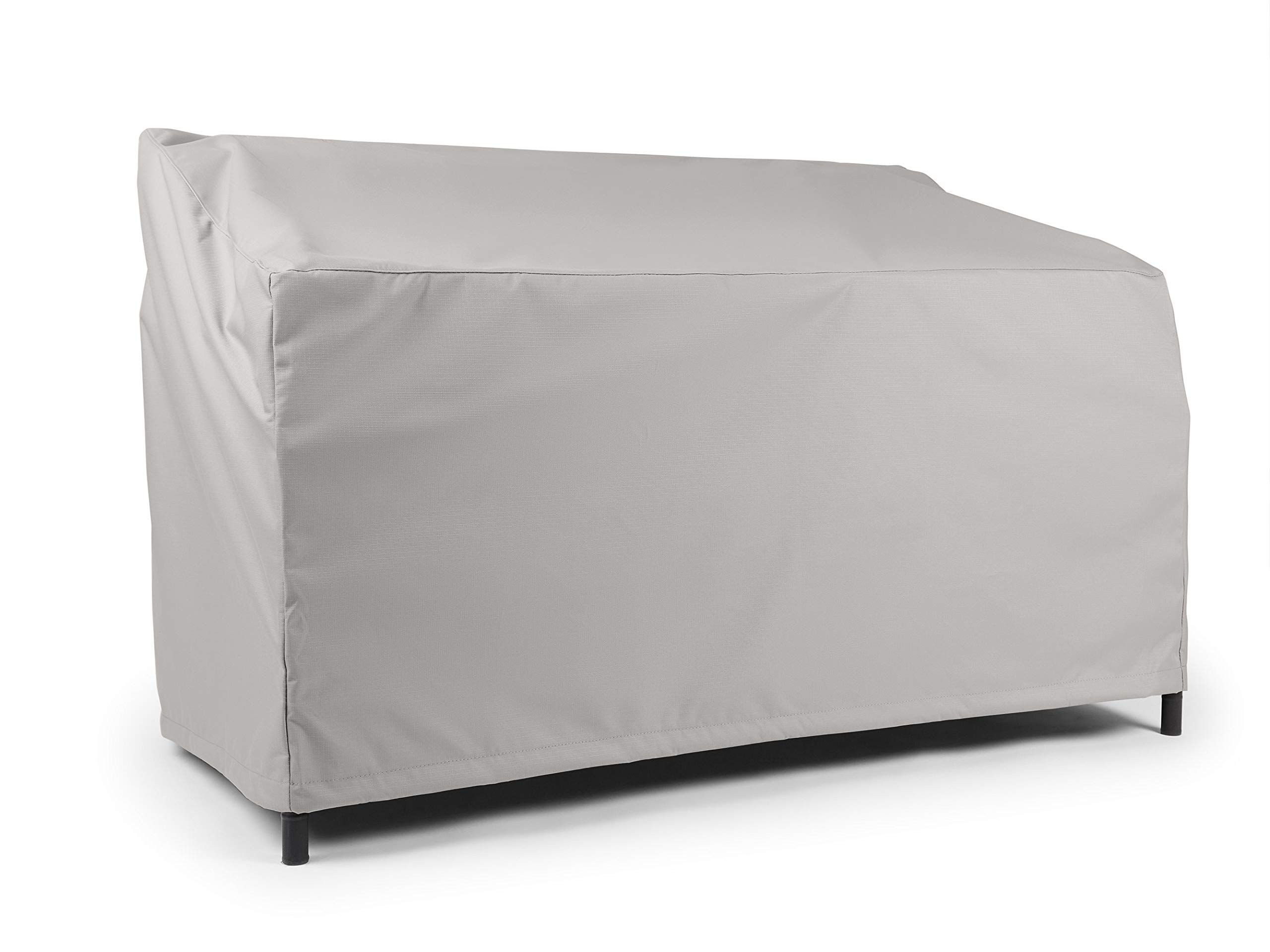 Covermates Heavy-Duty Outdoor Patio Sofa Cover - Waterproof Polyester Furniture Protector with Drawcord Hem, Weather Resistant & Ripstop Fabric (Grey) - Perfect for Garden, Deck, and Backyard Furniture Protection