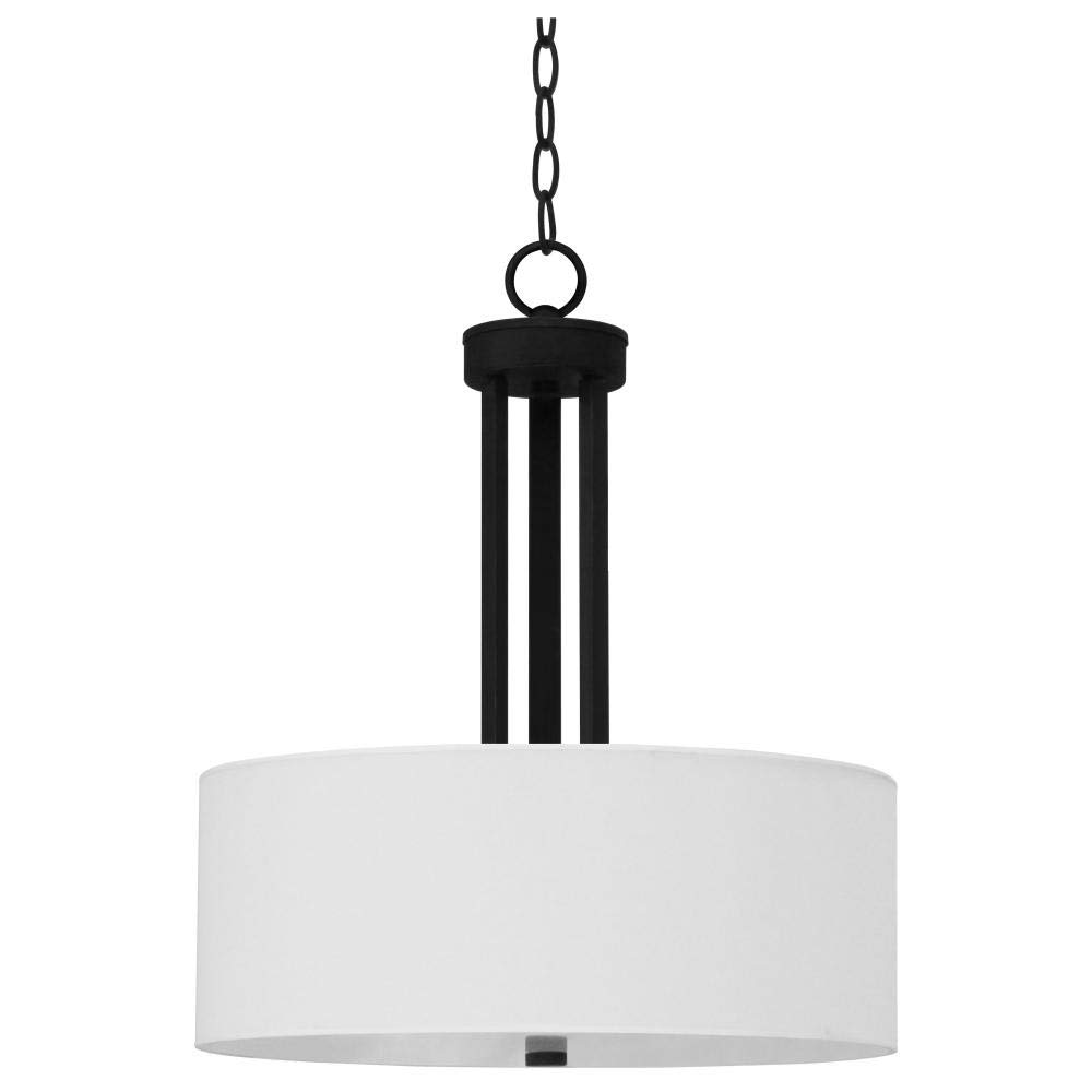ARMELLA Black Drum Chandelier - 18 Inch Modern Ceiling Light Fixture for Dining Room, Bedroom & Living Room Decor