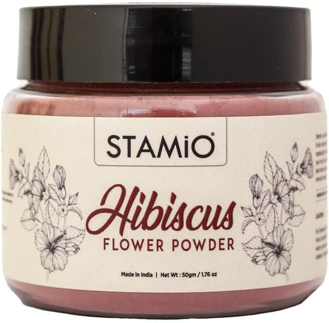 Pure Natural Hibiscus Powder for Hair Growth, Skin Care & Face Masks | Organic Rosa-Sinensis | Sun-Dried Gudhal Flower | 50g | DIY Beauty Recipes, Herbal Tea & Healthy Drinks | Perfect for Natural Hair Treatment, Glowing Skin & Wellness Routines