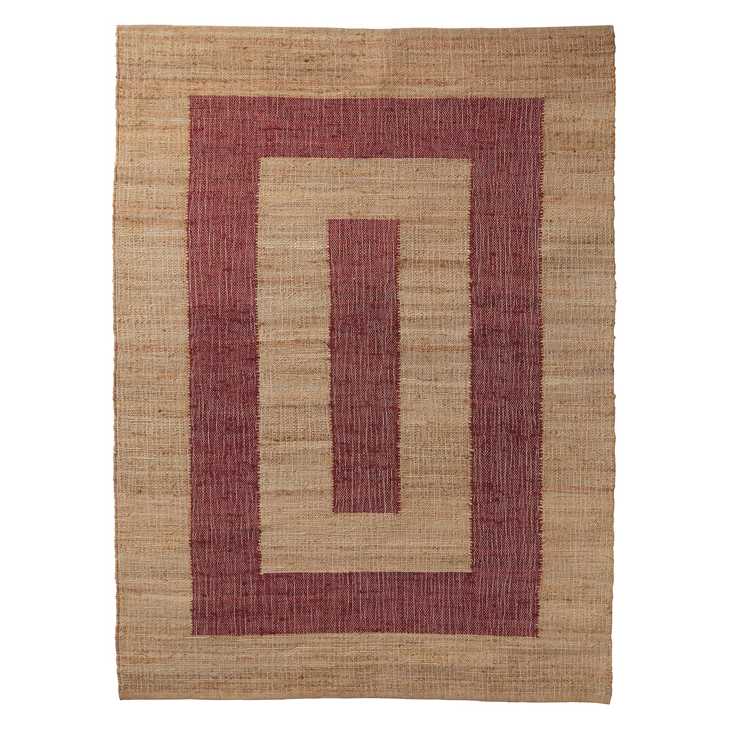 Adrienne Jute Rug Carmine - Natural Fiber Bohemian Area Rug for Living Room, Bedroom & Nursery | Eco-Friendly Home Decor