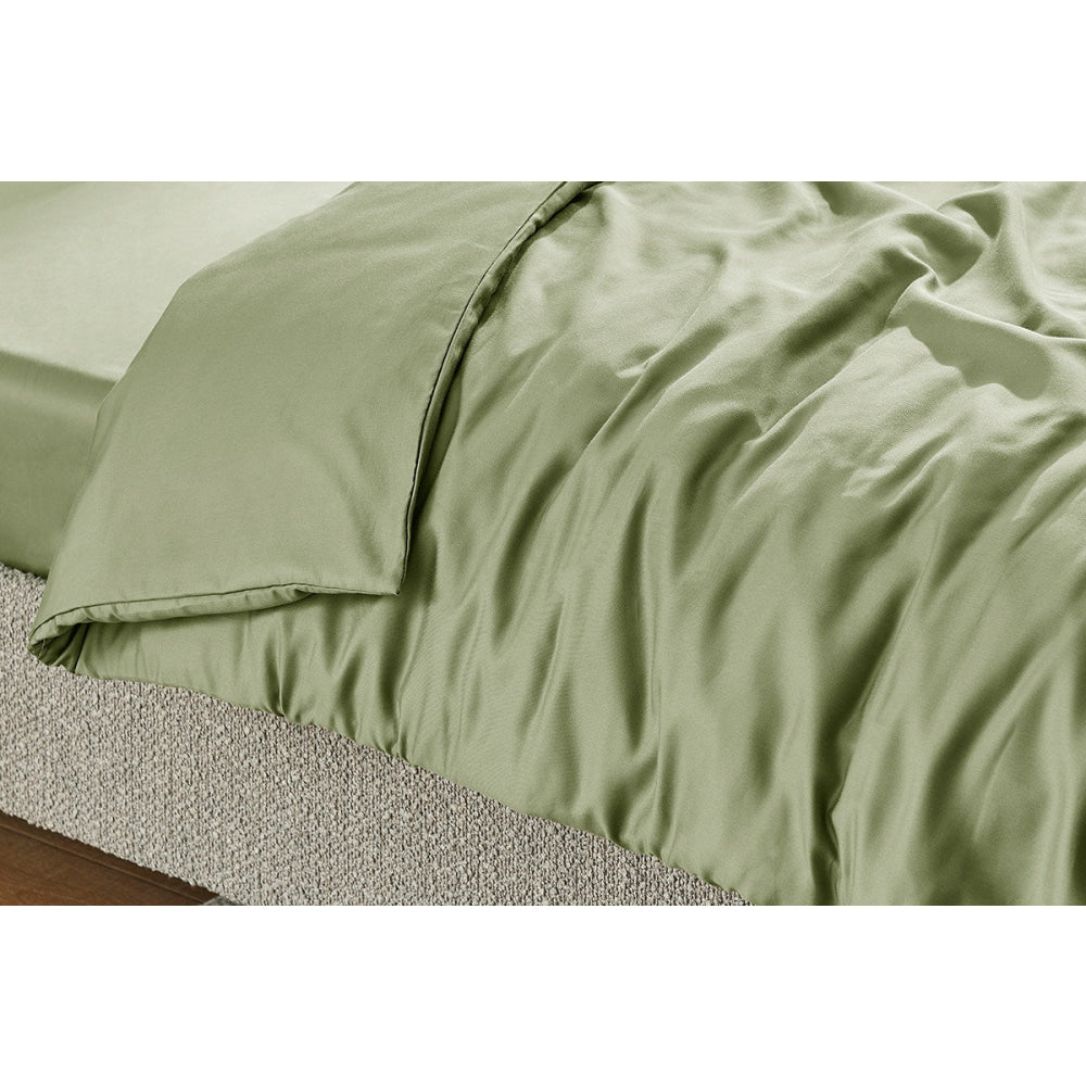 Luxury 1200 Thread Count Egyptian Cotton Quilt Cover Set - Oiled Green - King/Queen Size - Ultra Soft & Breathable Bedding for All Seasons - Perfect for Master Bedroom, Guest Room & Hotel Use