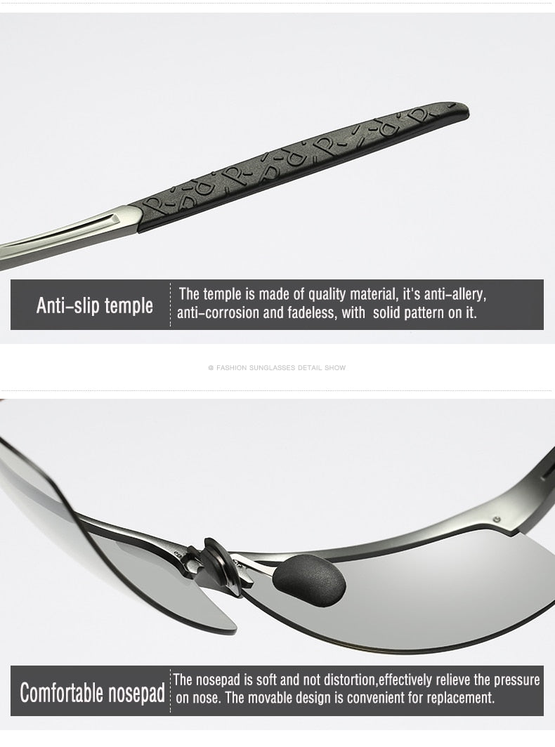 Aidien Unisex Full Rim Rectangle Aluminum Magnesium Reading Glasses & Sunglasses B8177 - Lightweight Eyewear for Reading, Driving, and Outdoor Activities