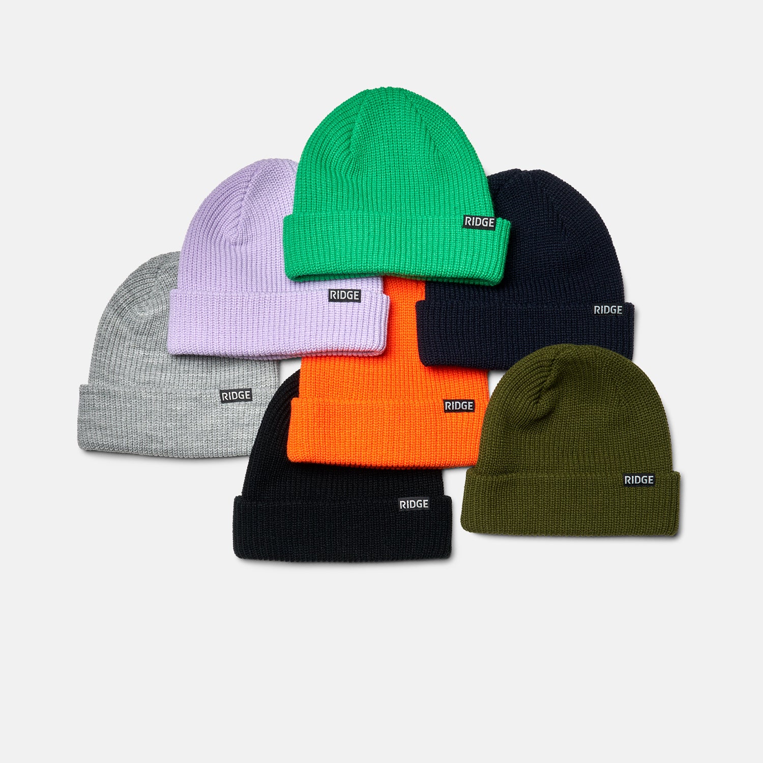 Ridge Classic Cuffed Beanie - Matte Olive Winter Hat for Men & Women | Warm Knit Skull Cap for Outdoor Activities, Hiking, and Cold Weather Fashion