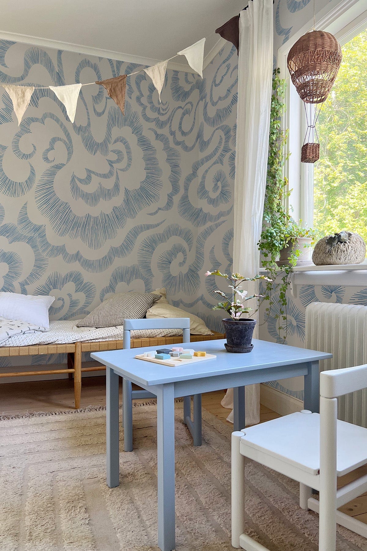Asian Clouds Blue - Premium Home Decor Wall Art for Living Room, Bedroom & Office | Handmade Canvas Painting for Modern & Boho Interior Design