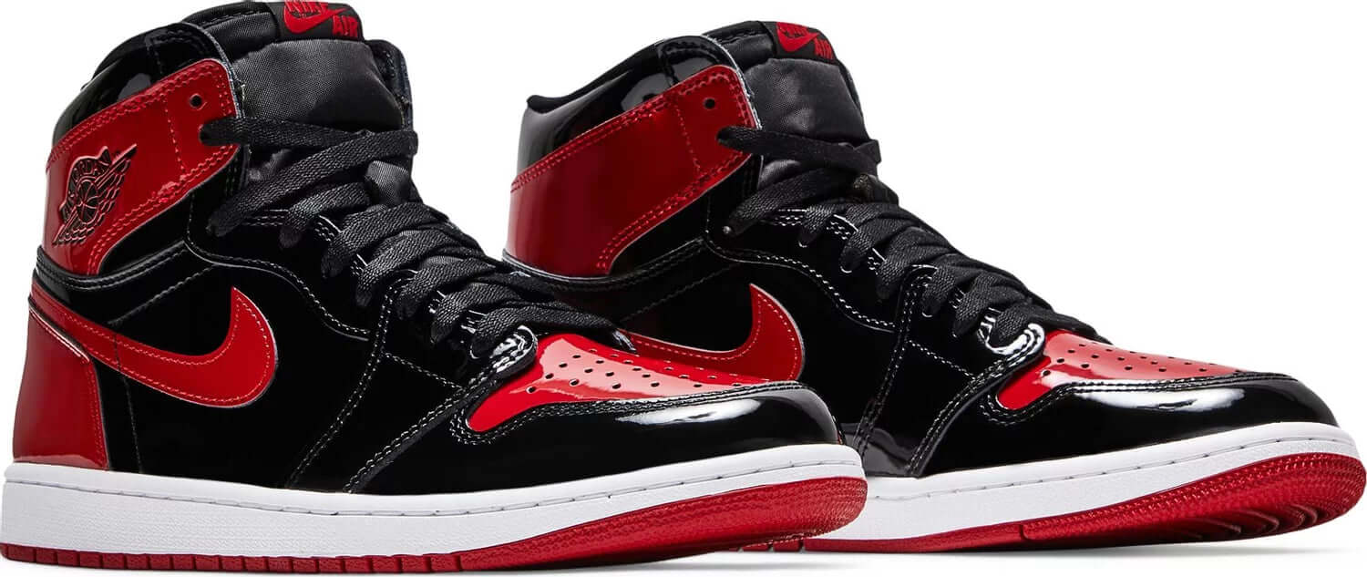 Air Jordan 1 Retro High OG 'Patent Bred' Basketball Shoes - Men's Red & Black High-Top Sneakers for Streetwear & Basketball Games