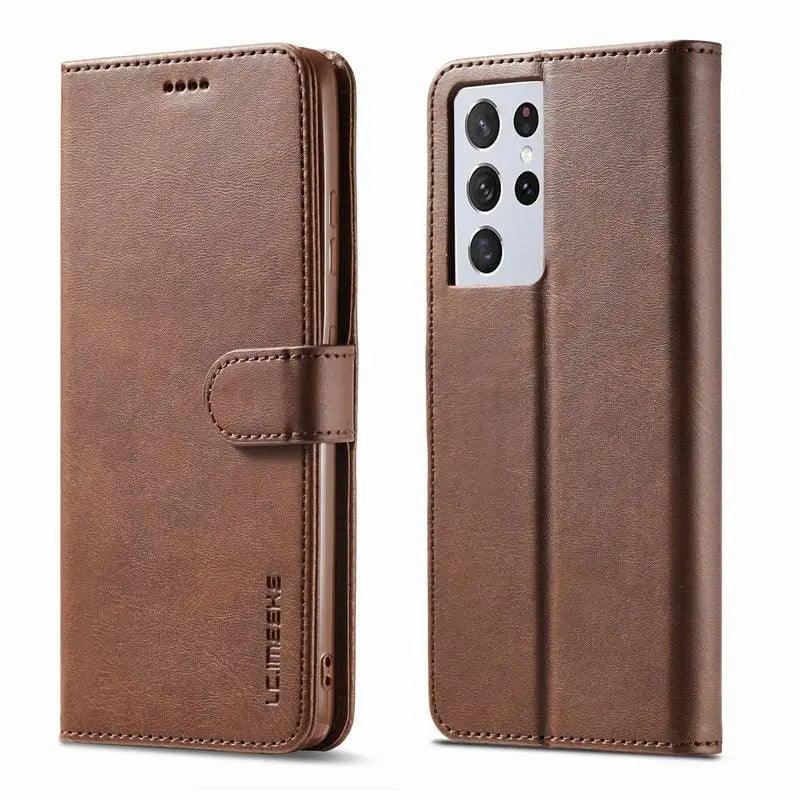 Samsung Galaxy S24 Genuine Leather Wallet Case - Slim Protective Cover with Card Slots for Daily Use & Travel