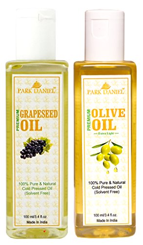 Park Daniel Premium Grapeseed Oil & Extra Light Olive Oil Combo Pack - 2 Bottles (100ml Each, Total 200ml) - Perfect for Cooking, Salad Dressings & Skin Care