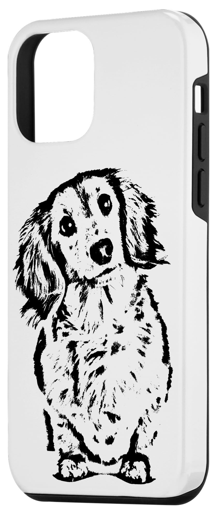 iPhone 12 Mini Case for Long Haired Dachshund Lovers - Cute Wiener Dog Design for Doxie Moms & Dads - Perfect for Everyday Use & Gift Giving