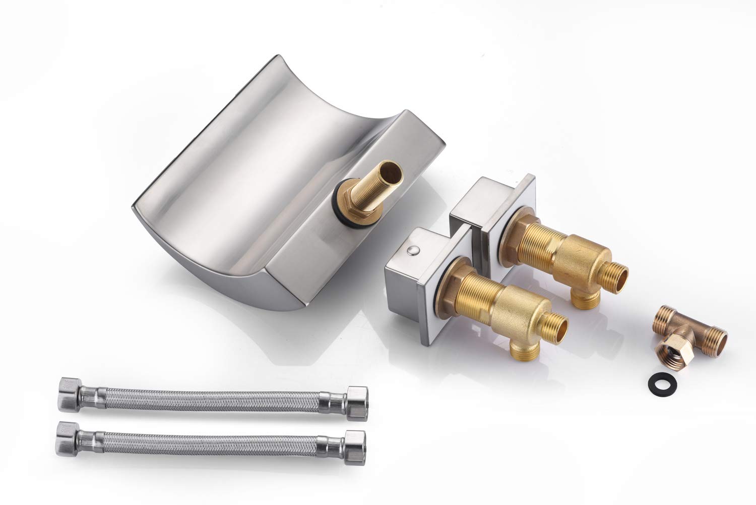 Premium Roman Tub Faucet Brushed Nickel - High Flow Waterfall Spout with Valve & Trim Set | Perfect for Luxury Bathrooms & Spa Retreats