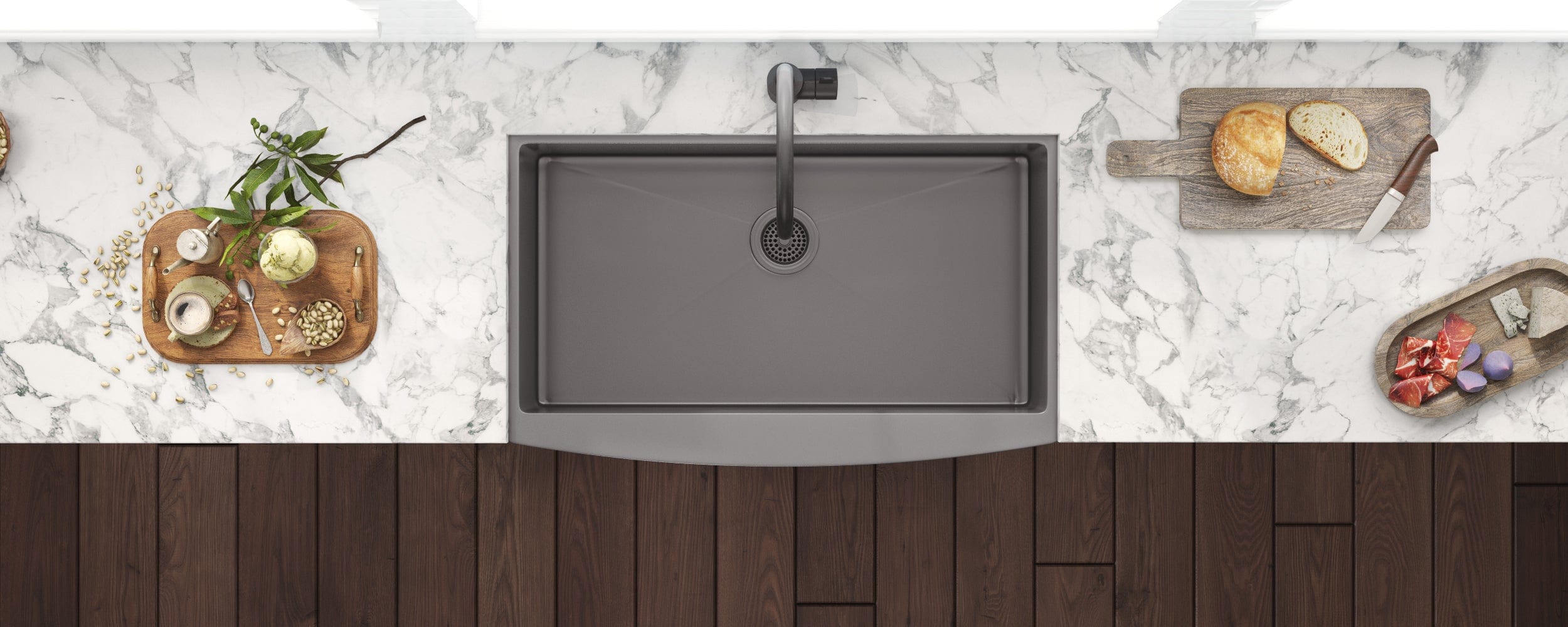 Ruvati Terraza 30-Inch Undermount Stainless Steel Kitchen Sink RVH9660BL - Durable 16 Gauge Sink for Modern Kitchens, Perfect for Meal Prep & Dishwashing
