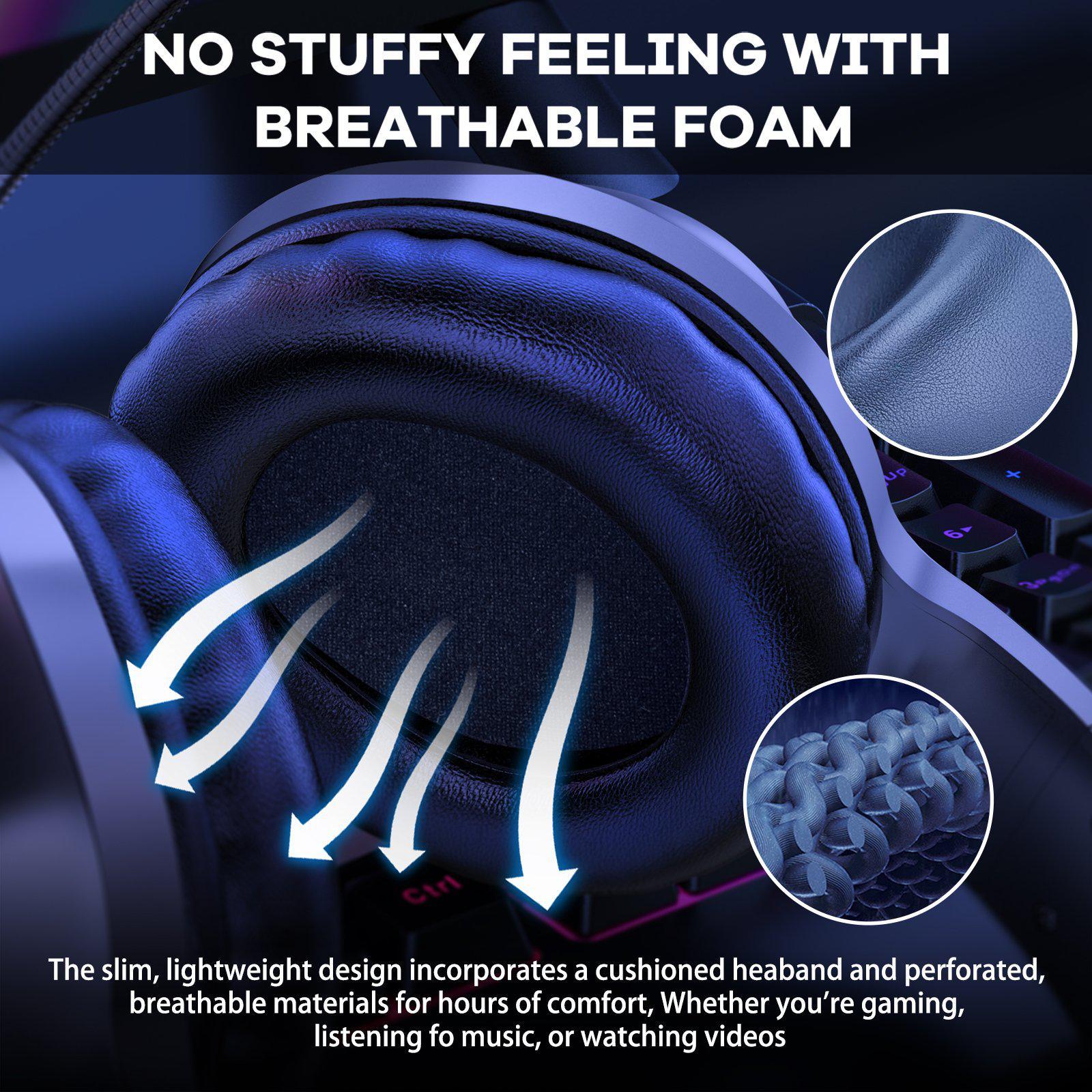 ONIKUMA X7 PRO Wired Gaming Headset with RGB Lights & Noise Cancellation - Perfect for PC, PS4, Xbox Gaming & Online Meetings
