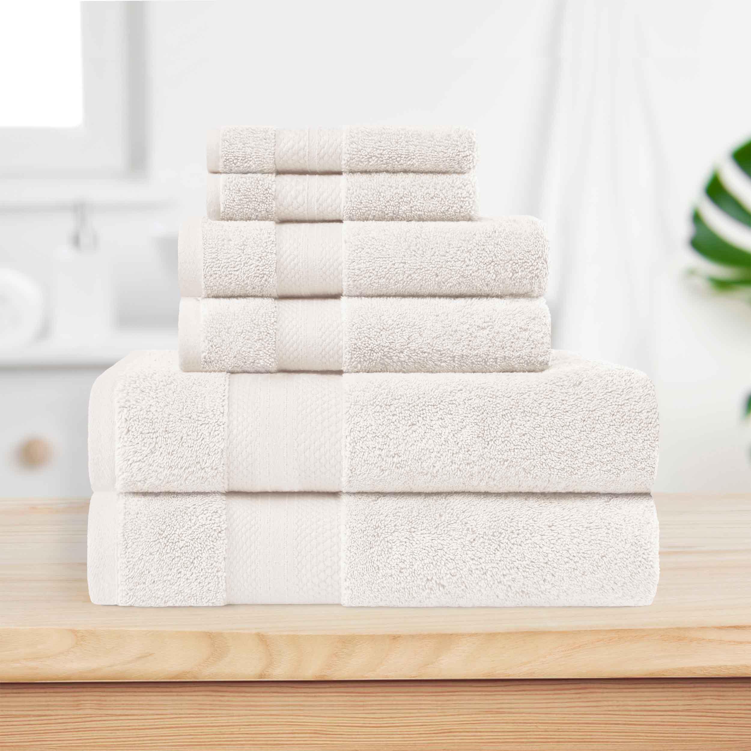 Premium 6-Piece Turkish Cotton Bath Towel Set - Ultra Soft, Highly Absorbent & Quick-Drying - Luxury Spa, Bathroom & Beach Essentials for Home & Travel