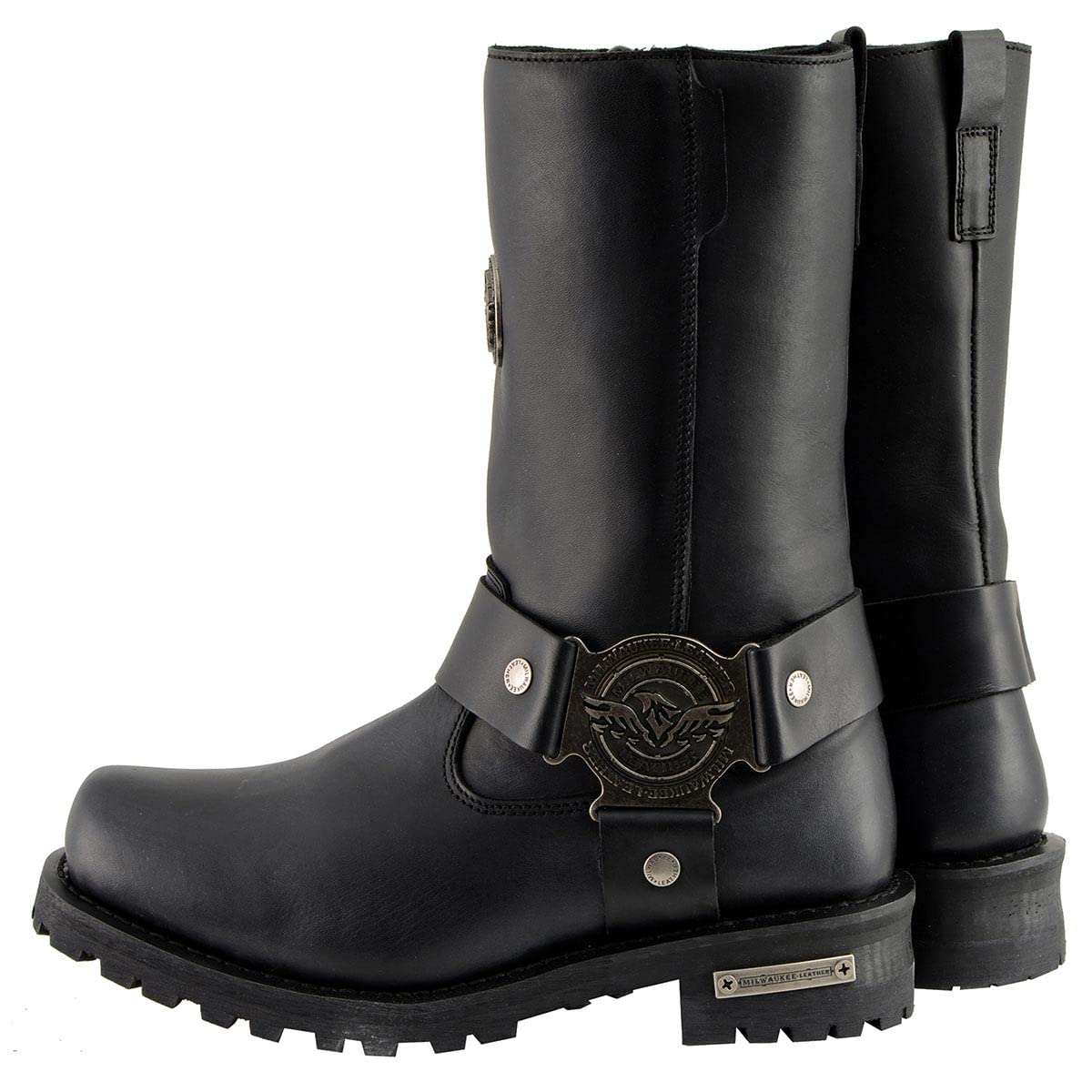 Milwaukee Men's Wide Harness Work Boots with Side Zipper - Black Size 15 - Durable Steel Toe Construction for Construction, Warehouse & Outdoor Work
