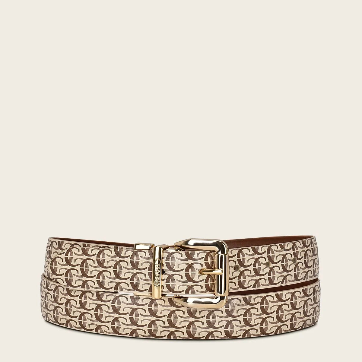 CDA18RS Women's Casual Fashion Cowhide Leather Belt in Beige - Perfect for Office, Jeans, and Everyday Outfits