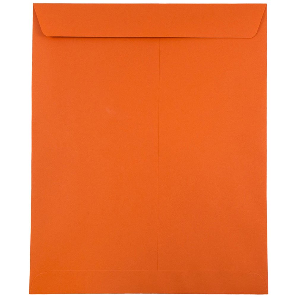 JAM PAPER 10 x 13 Inch Open End Catalog Colored Envelopes - Orange Recycled Paper - Bulk Pack of 250 Envelopes per Box - Perfect for Mailing, Business Correspondence, and Eco-Friendly Office Supplies