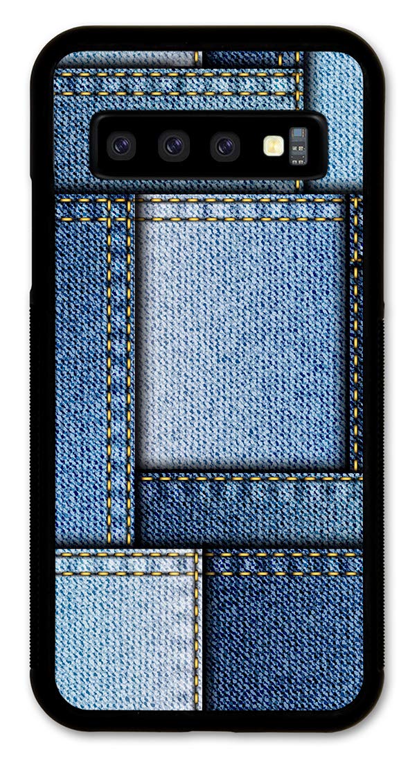 Slim Fit Denim Square Phone Case for Samsung Galaxy S10+ (Plus) - Protective Cover with Premium Design - Perfect for Everyday Use, Travel & Work