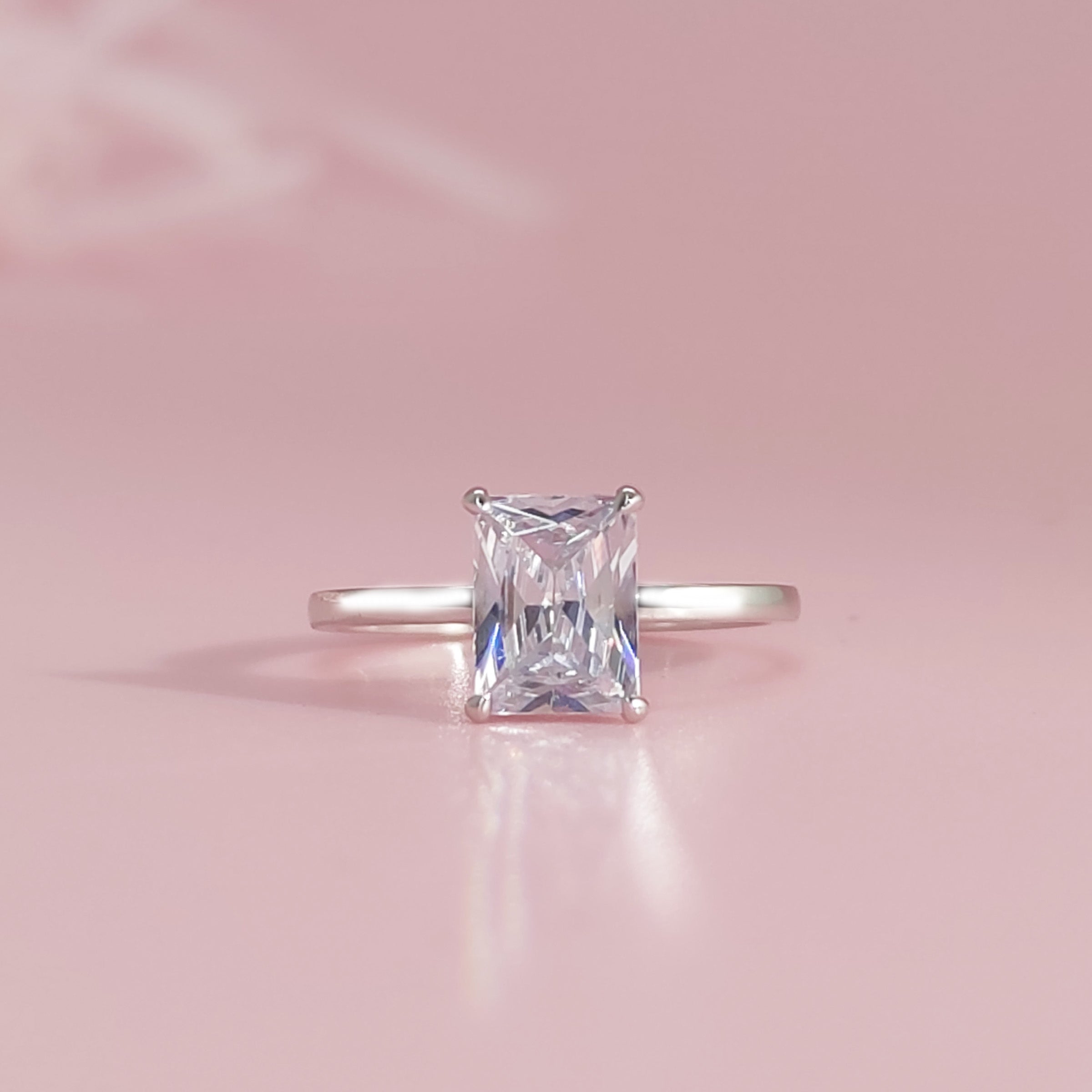 Radiant Cut Moissanite Ring - Geometric Brilliance Ashes Jewelry for Women - Perfect for Engagement, Wedding, Anniversary & Special Occasions