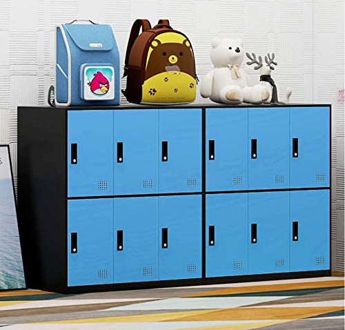 6-Door Metal Storage Locker Cabinet with Lock - Secure Office, Home & School Organizer for Classroom, Gym, Kids Room & Playroom (Blue) - Perfect for Storing Sports Equipment, Toys & School Supplies