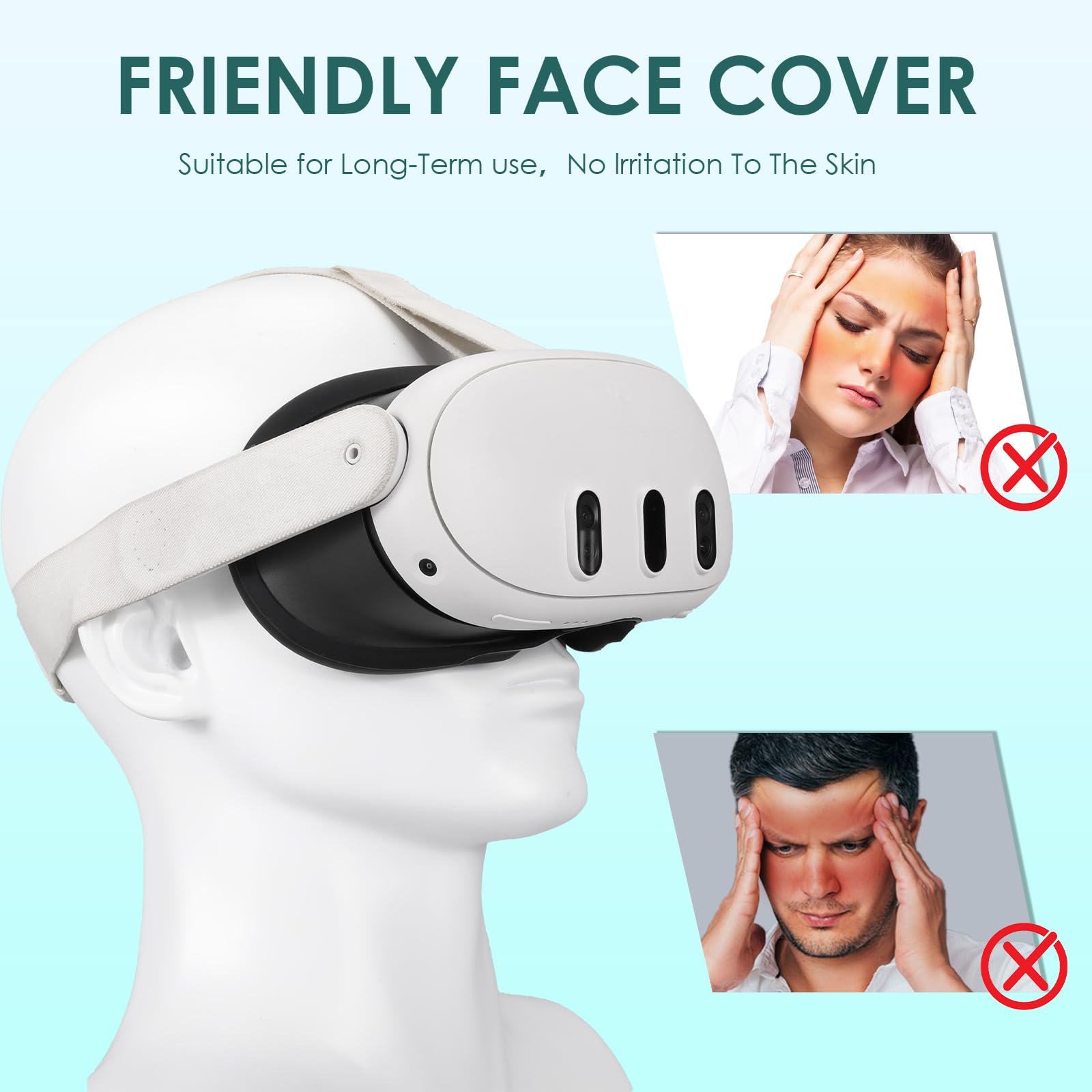 Premium VR Silicone Face Pad for Meta/Oculus Quest 3 - Sweatproof & Washable Face Cover, Lightproof Cushion Replacement Accessory - Perfect for Gaming, Fitness VR & Extended Play Sessions