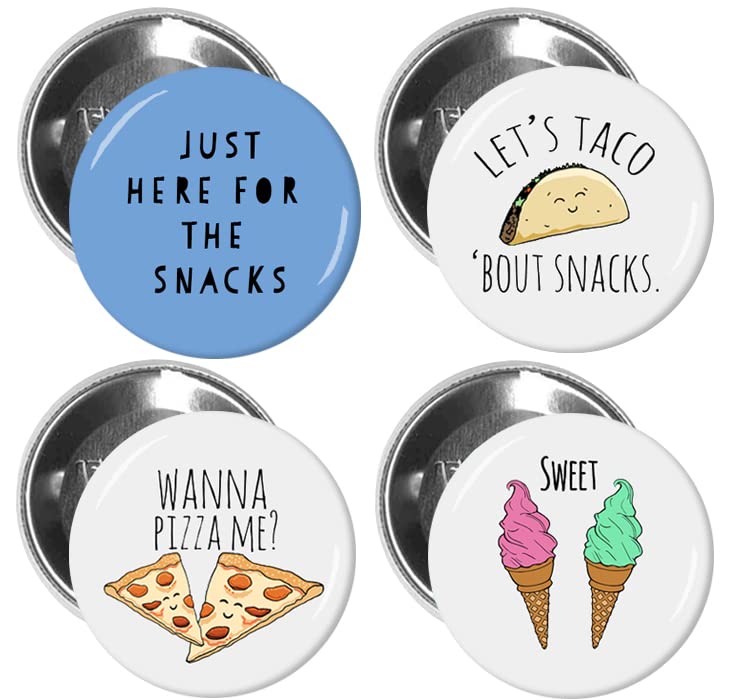 Moonlight Makers Snack Pin Box - 200 Funny 1 Inch Lapel Pins for Backpacks, Jackets & Clothes | Bulk Enamel Pins for DIY Crafts, Gifts & Accessories | Perfect for Parties, Events & Pin Trading Collections