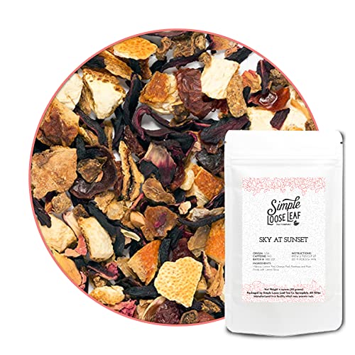 Premium Loose Leaf Herbal Tea - Sky At Sunset Citrus Blend, Caffeine Free, 1 Ounce - Perfect for Relaxation, Afternoon Tea & Gift Giving