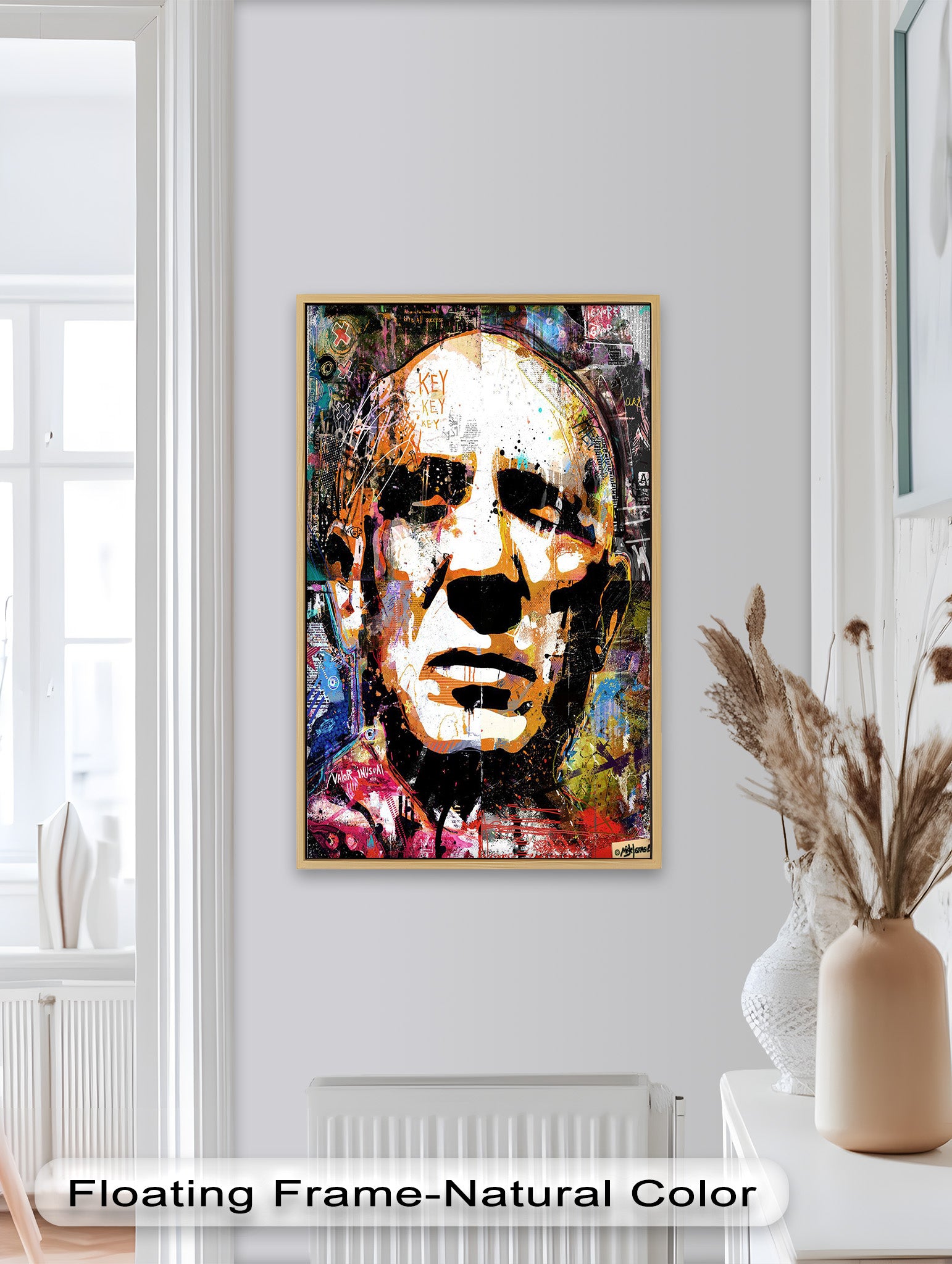 Abstract Urban Face Portrait Wall Art - Modern Pop Art Oil Painting for Living Room, Bedroom & Office Decor