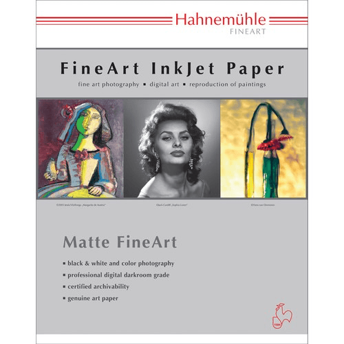 Hahnemühle Photo Rag Bright White 17x22 Inch Fine Art Paper - 310GSM, 25 Sheets - Premium Matte Finish for Inkjet Printing, Photography & Art Reproduction - Ideal for Giclée Prints, Portraits & Exhibition Quality Artwork