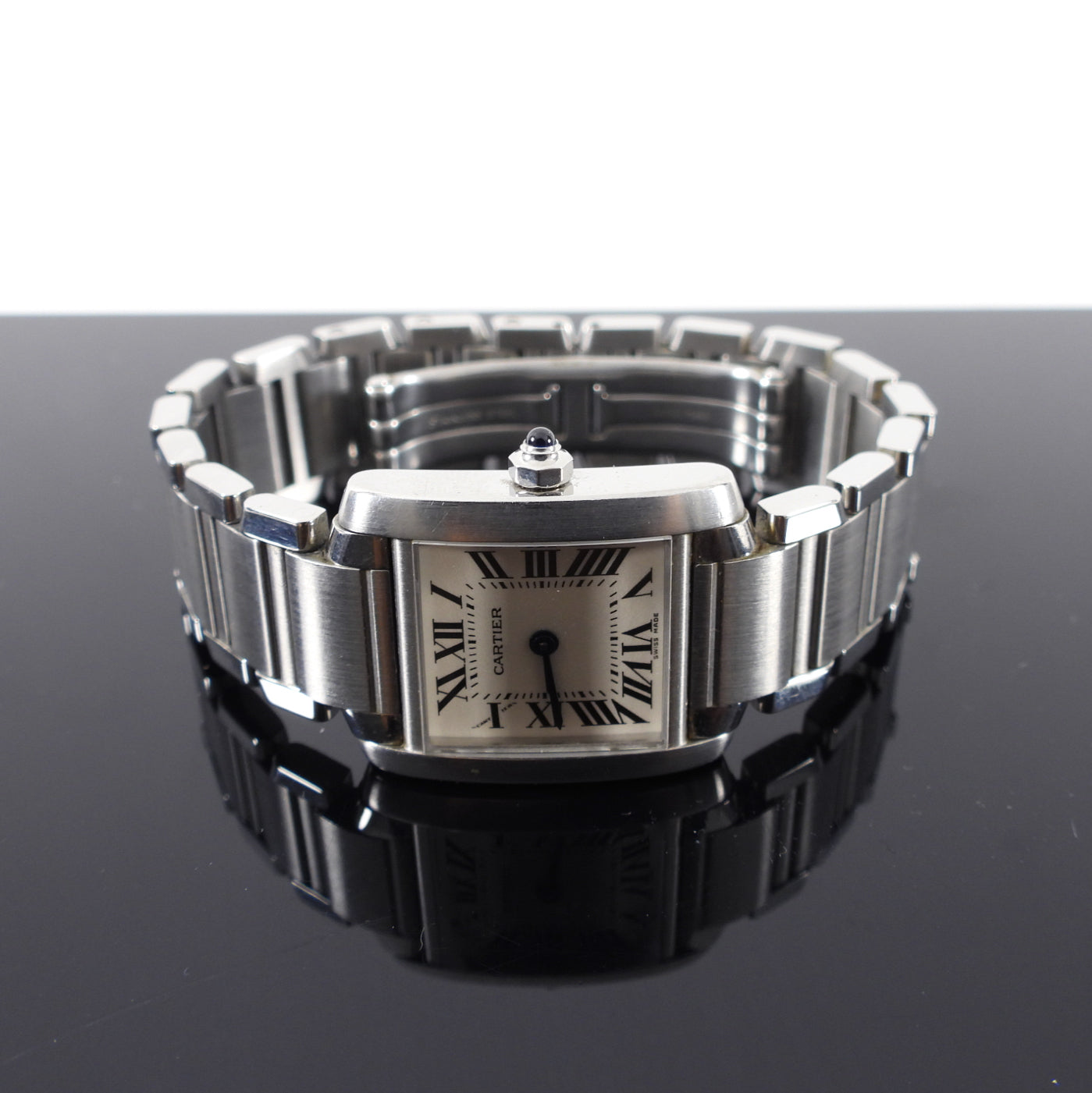 Cartier Tank Francaise Small Model 20mm Ladies Watch - Luxury Swiss Quartz Wristwatch for Women, Elegant Stainless Steel Case & Bracelet - Perfect for Business, Formal Events & Everyday Wear