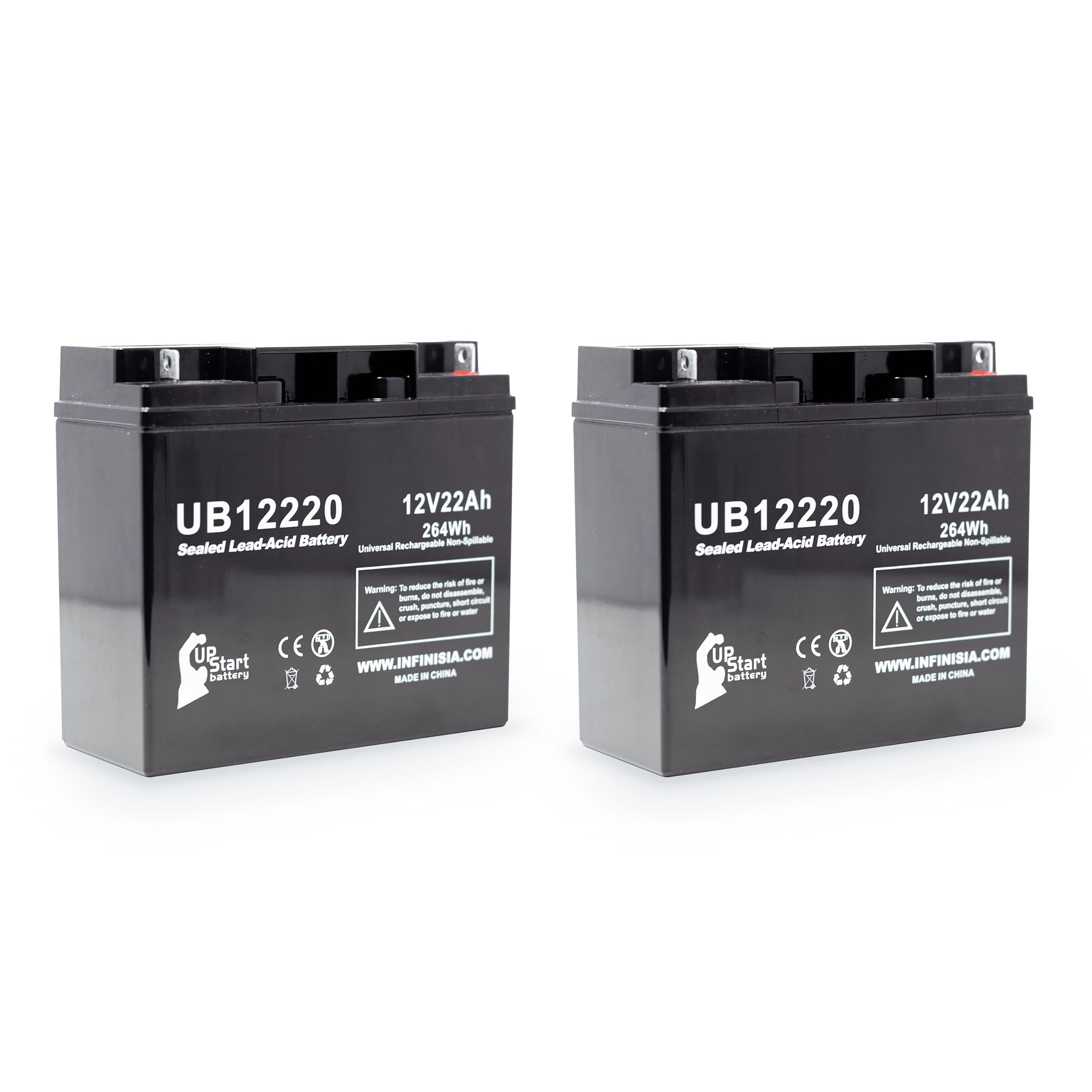 2 Pack Replacement Battery for APC Back-UPS PRO BP1400 - UB12220 Universal Sealed Lead Acid Battery (12V 22Ah 22000mAh T4 Terminal AGM SLA) - Perfect for Home Office UPS Backup Power & Emergency Power Supply