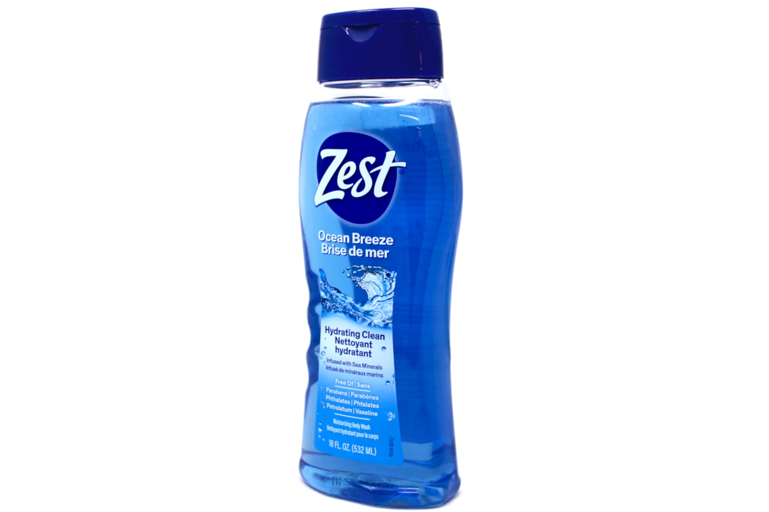 Zest Ocean Breeze Body Wash with Sea Minerals - Deep Cleansing & Moisturizing Shower Gel for Soft Smooth Skin - Refreshing Citrus Scent - 18 Fl Oz (Pack of 6) - Perfect for Daily Shower, Spa Day & Gym Bag Essential
