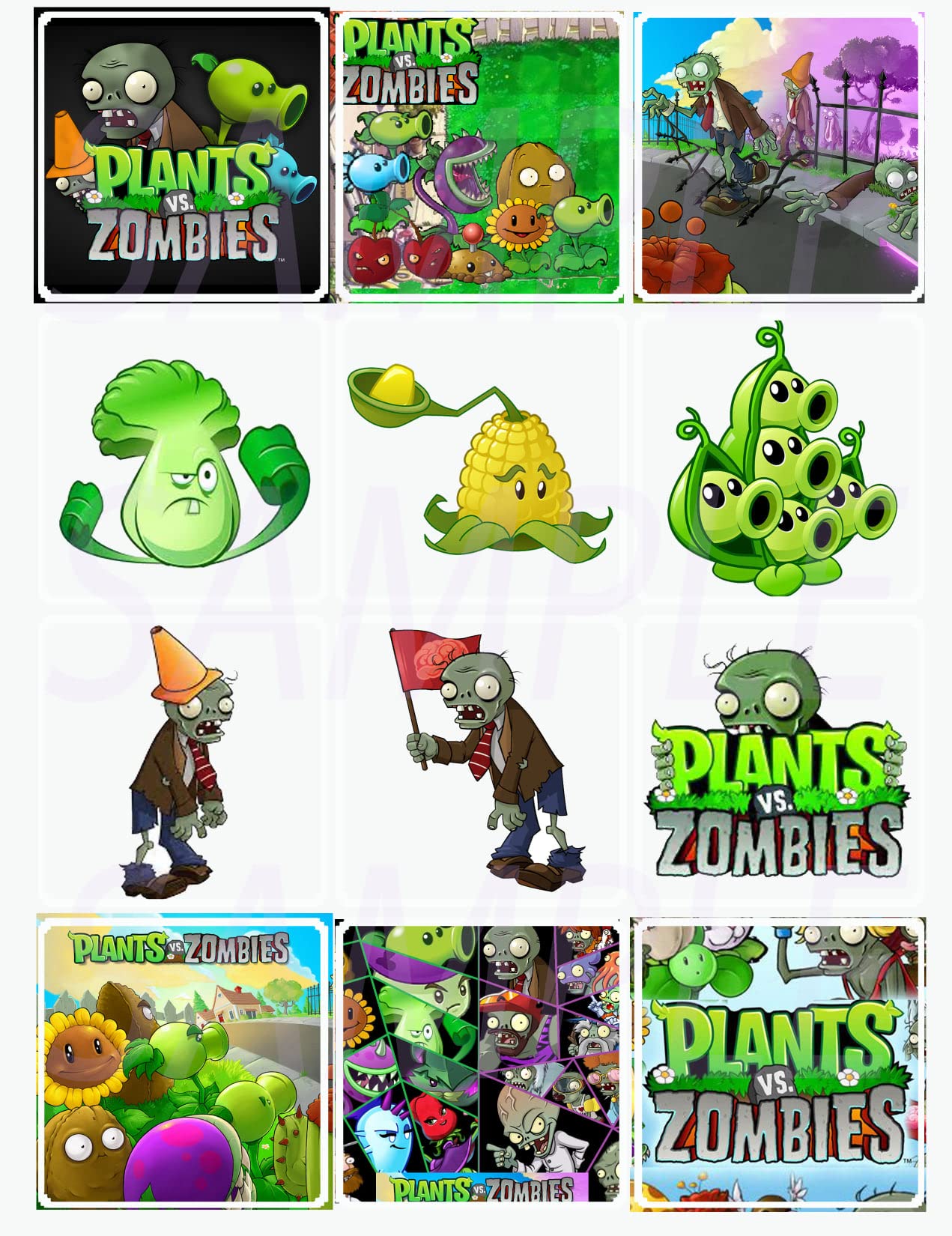 Plants vs. Zombies DIY Party Favor Bags - 12 Pack Clear Cello Treat Bags with 2.5'' Square Stickers - Perfect for Birthday Parties, Halloween Goodie Bags & School Events