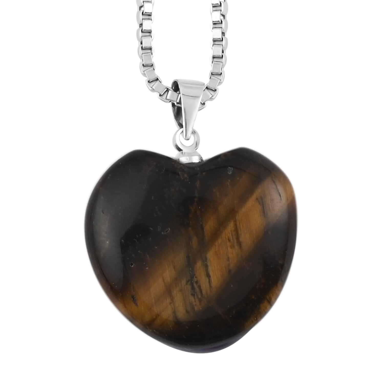 SHOP LC Women's Engagement Jewelry Set - 2 Heart Multi Fluorite & Tiger's Eye Pendant Necklace (18