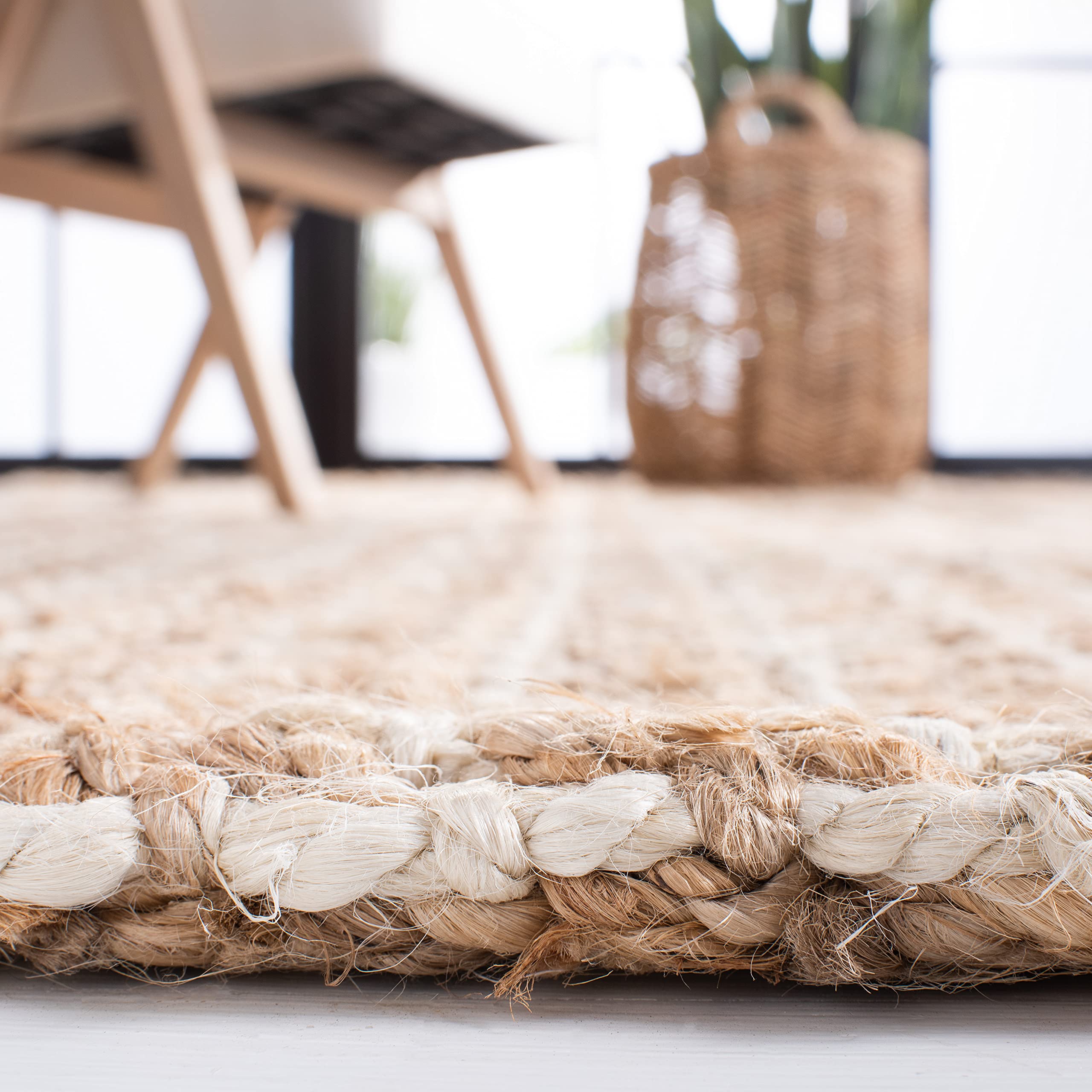 SAFAVIEH Handmade Boho Jute Area Rug 9' x 12' - Natural Fiber Farmhouse Woven Rug for Living Room & Bedroom | Durable & Stylish Floor Covering for High Traffic Areas | Eco-Friendly Home Decor Accent