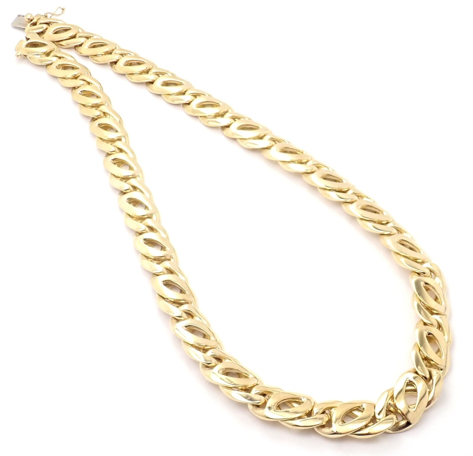 Authentic Vintage Cartier 18k Yellow Gold Link Chain Necklace - Luxury Jewelry for Women, Perfect for Weddings, Parties & Special Occasions
