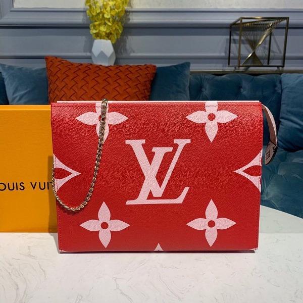 Louis Vuitton Monogram Rouge Toilet Pouch XL - Luxury Travel Cosmetic Bag for Women, Perfect for Makeup & Toiletries Organization on the Go