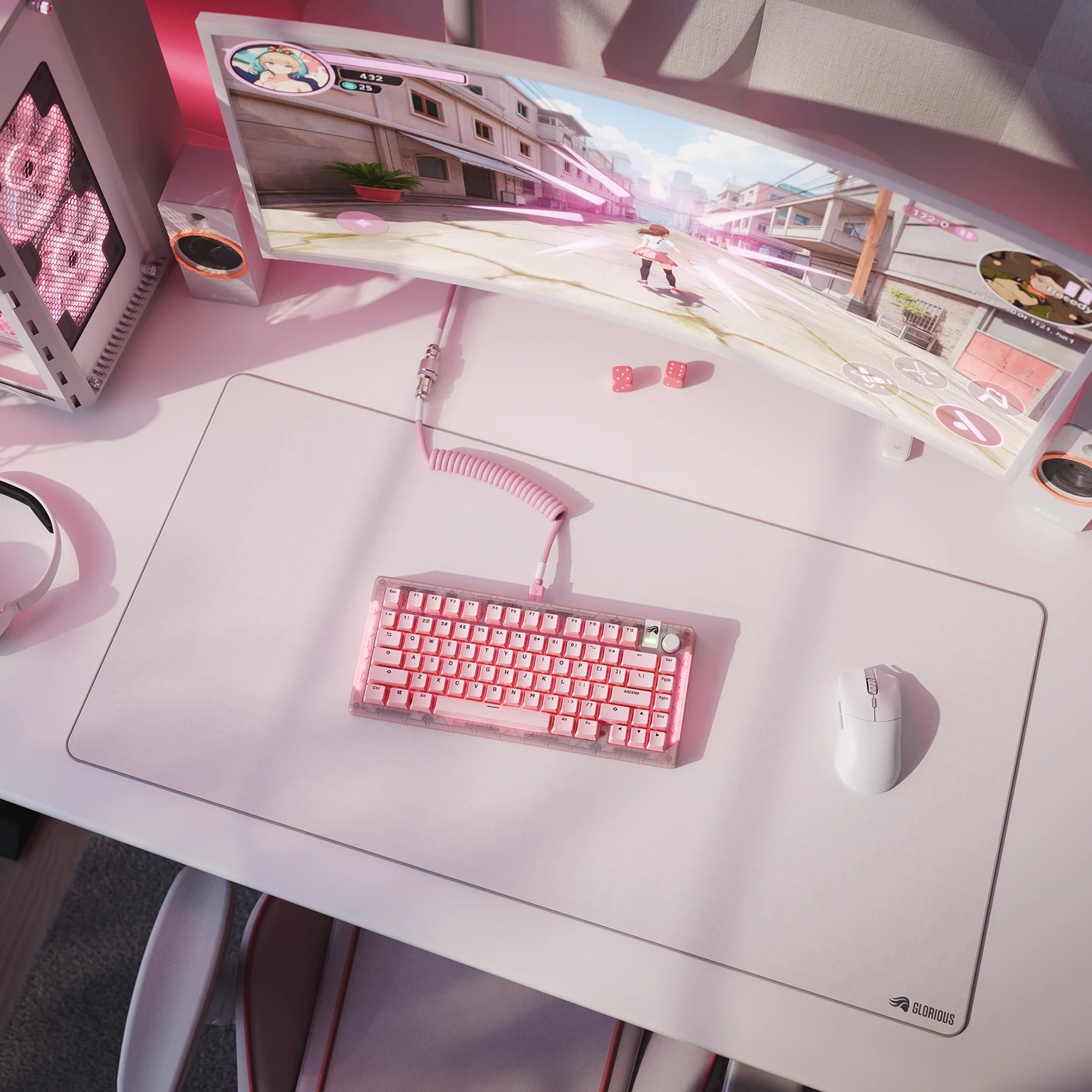 GPBT Potion Pink Basic Keycaps for Mechanical Keyboards - Cherry MX Compatible, Durable PBT Material, Perfect for Gaming & Typing