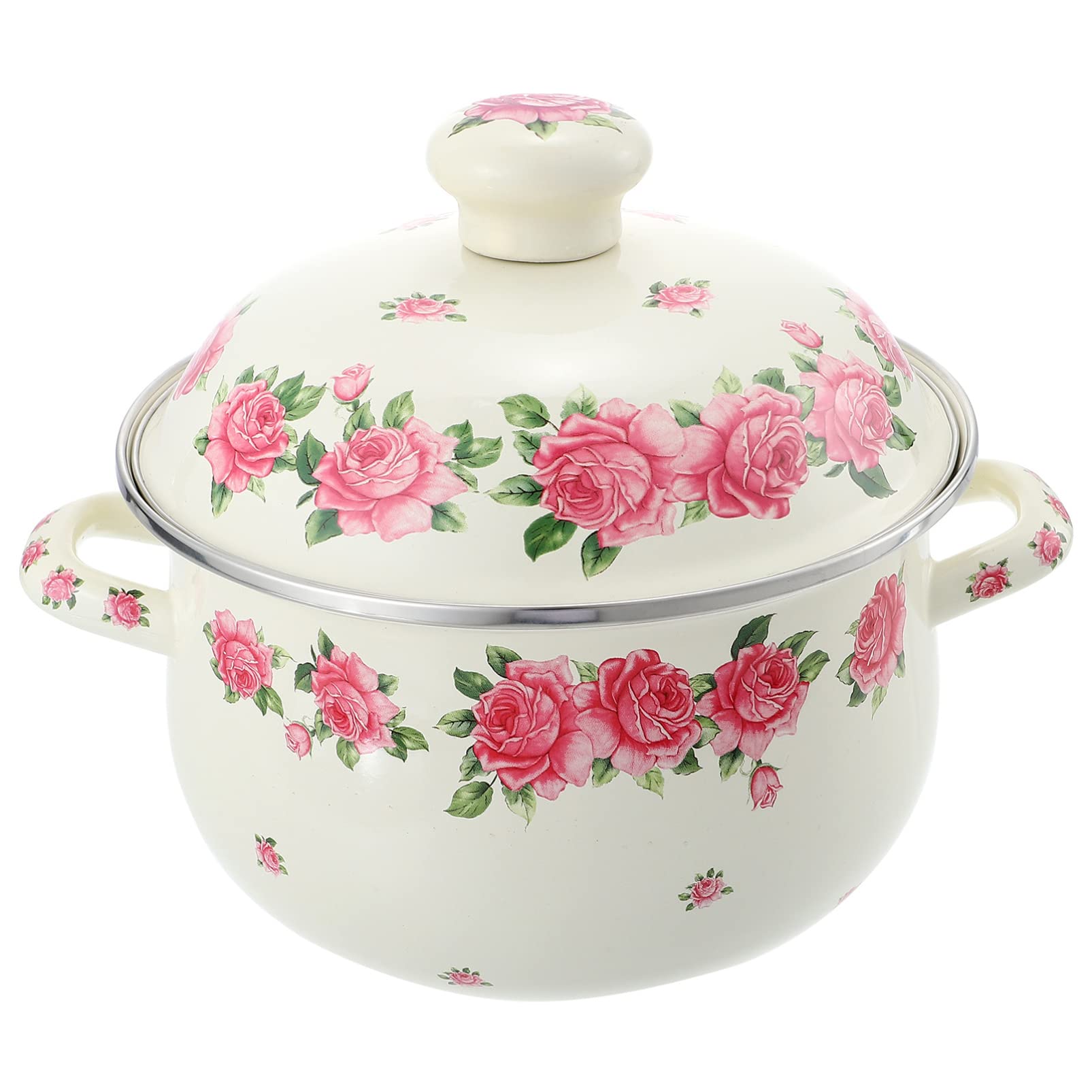 Premium Enamel Stock Pot - Thickened Flat Bottom Soup Cooker, Stew Pot & Large Serving Basin for Chinese Traditional Cooking | Perfect for Soups, Stews, Hot Pot & Family Meals