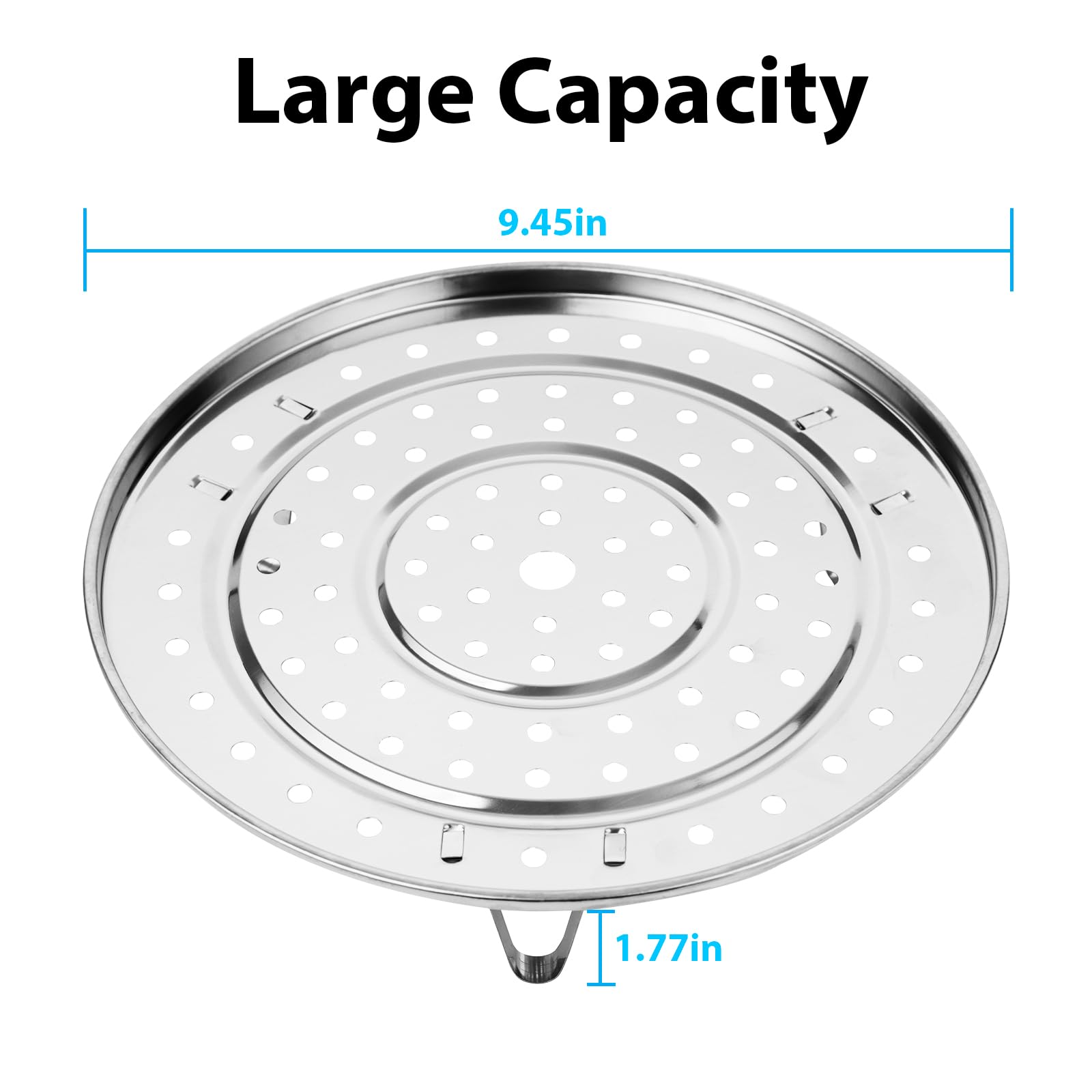 Premium Stainless Steel Steamer Rack - 9.45 Inch Tamale Steamer Basket with Removable Legs for Cooking Pots | Perfect for Tamales, Dumplings, Vegetables & Seafood