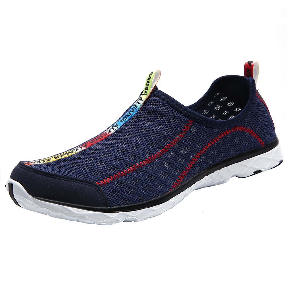 ALEADER Men's Breathable Mesh Slip-On Water Shoes for Swimming, Beach, Aqua Socks - Lightweight Quick-Dry Comfort for Pool, Boating & Outdoor Activities