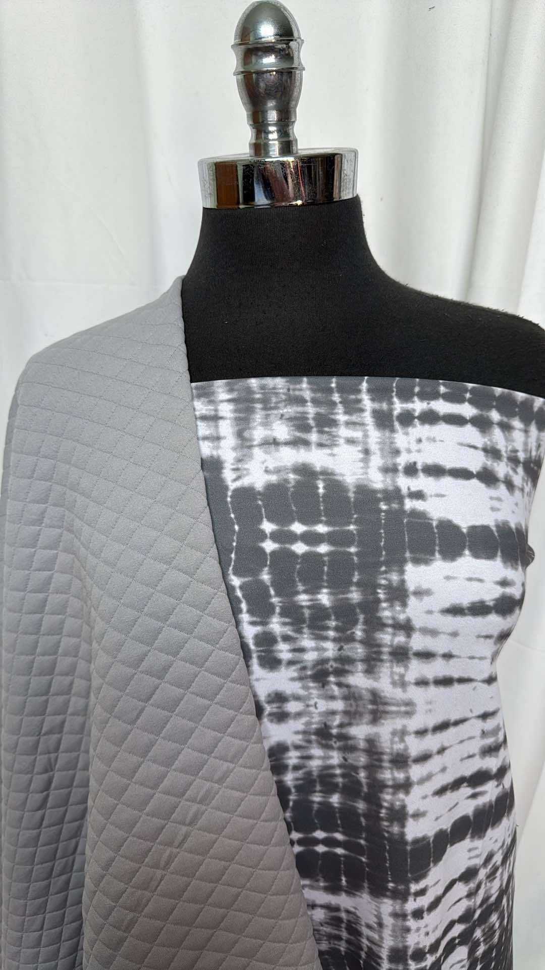 1 Yard Spine Dye PF & 1 Yard Grey Quilted Fabric Bundle (A27177) - Perfect for Quilting, DIY Crafts, and Home Decor Projects