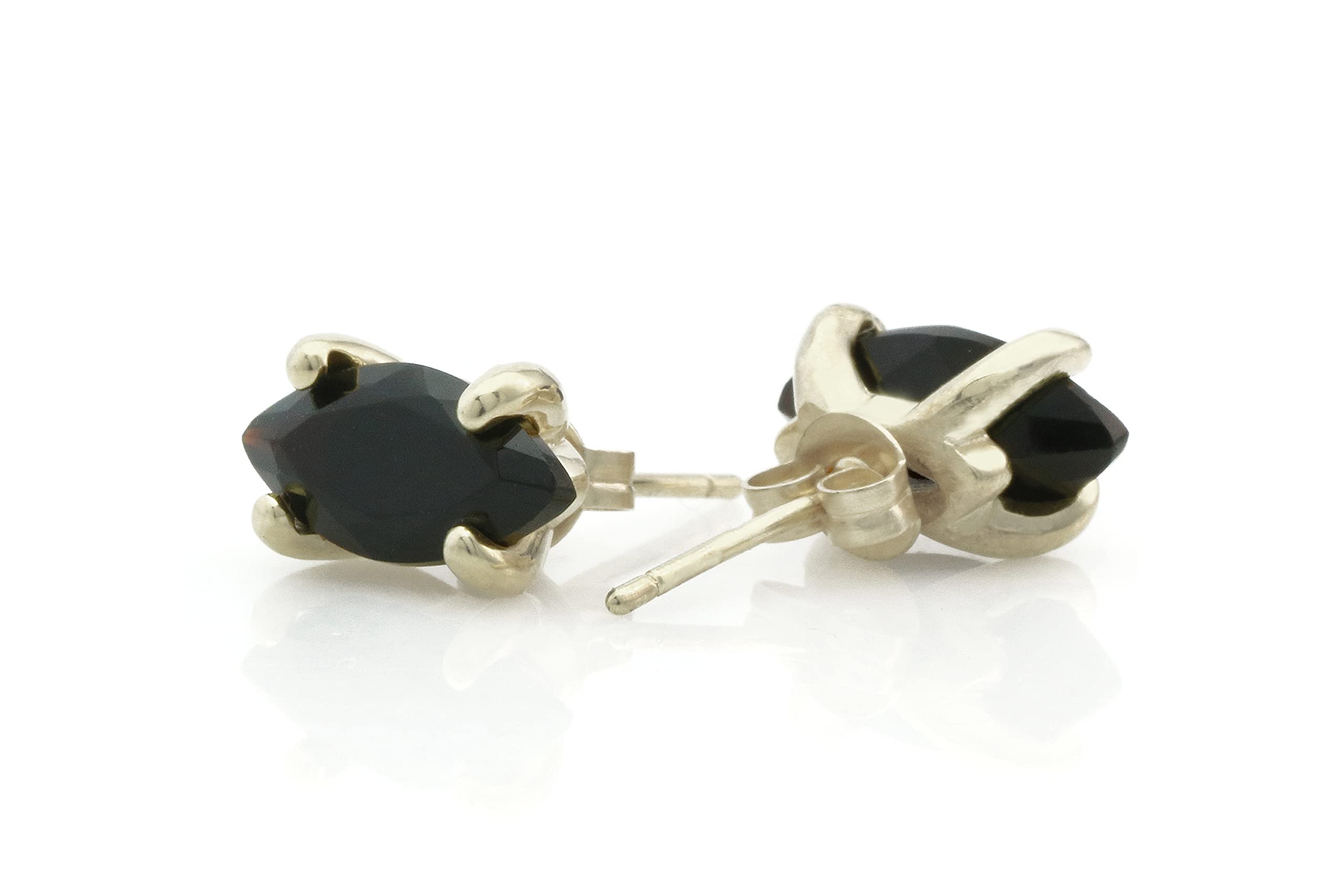 Black Onyx Stud Earrings for Women - Gold Gemstone Jewelry for Everyday Wear