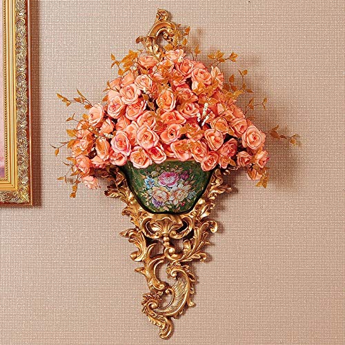 European-Style Retro Resin Wall Mount Tall Flower Vase - 26