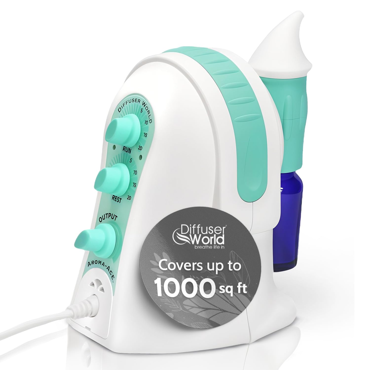 Premium Waterless Essential Oil Diffuser - 110V Aromatherapy Atomizer for Whole Home, Made in USA | Fragrance & Air Freshener Machine for Living Room, Bedroom, Office | Green by Diffuser World