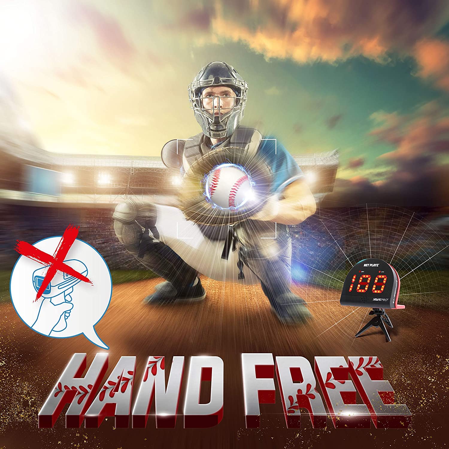 Baseball Speed Radar Gun for Training | Multi-Sport Radar Equipment for Hockey, Tennis & Soccer | Hands-Free Pitching & Batting Speed Measurement | Perfect for Coaches, Players & Sports Enthusiasts
