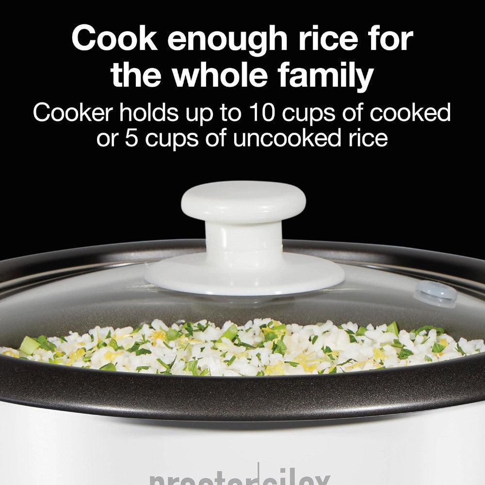 Proctor Silex 37533G 10-Cup Rice Cooker & Food Steamer - Perfect for Meal Prep, Dorm Cooking & Healthy Eating