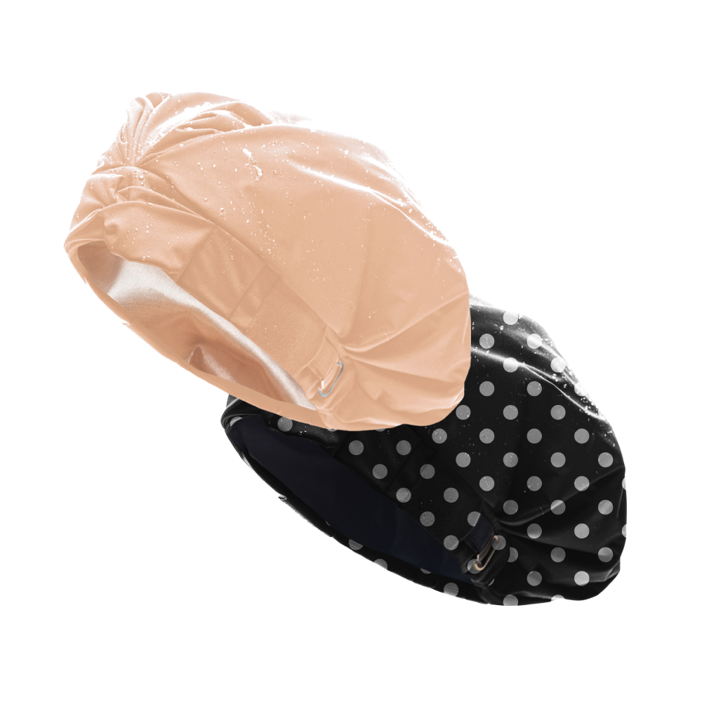 BOGO 50% Off - Hairbrella Satin Lined Shower Cap XL - Extra Large Waterproof Hair Protection for Bath & Shower - Perfect for Curly, Natural, or Long Hair Care
